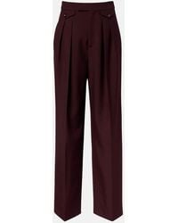 Chloé - High-Rise-Hose Aus Schurwolle - Lyst