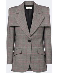 Chloé - Prince Of Wales Check Wool-Blend Blazer - Lyst