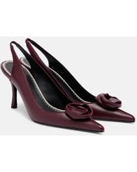 Magda Butrym - Floral-Applique Leather Slingback Pumps - Lyst