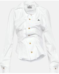 Vivienne Westwood - Drunken Gathered Cotton Poplin Shirt - Lyst