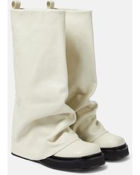 The Attico - Robin Leather Knee-High Combat Boots - Lyst
