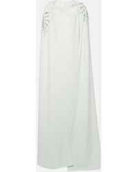 Safiyaa - Mattia Embellished Caped Crepe Gown - Lyst