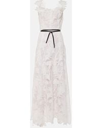 Oscar de la Renta - Robe Longue Marbled Carnation En Dentelle - Lyst