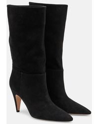 Gianvito Rossi - Elise Suede Mid-Calf Boots - Lyst