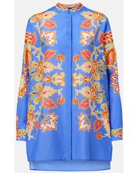 Etro - Chemise En Coton Et Soie A Fleurs - Lyst