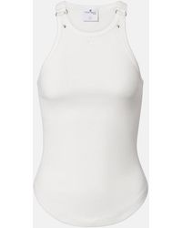 Courreges - Buckle 90's Ribbed-Knit Cotton Tank Top - Lyst
