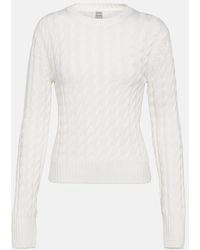 Totême - Cable-knit Wool Sweater - Lyst