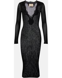 Valentino - Ribbed-Knit Midi Dress - Lyst