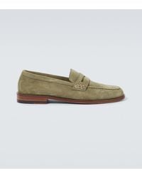 Manolo Blahnik - Perry Suede Penny Loafers - Lyst