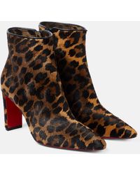 Christian Louboutin - Suprabooty 85 Leopard-print Ankle Boots - Lyst