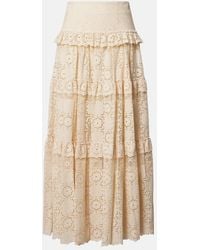 Elie Saab - Guipure Lace Cotton And Silk-Blend Maxi Skirt - Lyst