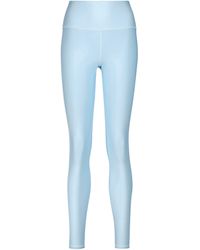 Femme Vêtements Pantalons décontractés Legging Airbrush a taille haute Synthétique Alo Yoga en coloris Bleu élégants et chinos Leggings 