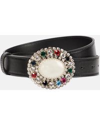 Alessandra Rich - Embellished Leather Belt - Lyst