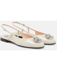 Gucci - Double G Patent Leather Slingback Ballet Flats - Lyst