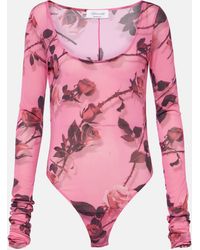 Blumarine - Floral Printed Bodysuit - Lyst