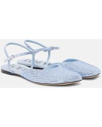Loewe - Toy Embellished Suede Flats - Lyst