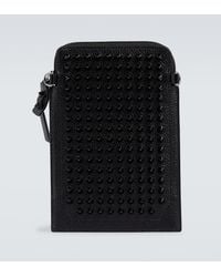Christian Louboutin - Loubilab Spike-embellished Leather Pouch - Lyst