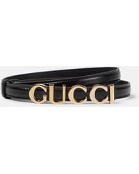 Gucci - Logo Leather Buckle - Lyst