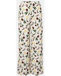 Marni - Printed Silk Palazzo Pants - Lyst