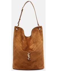 Saint Laurent - Niki Cassandre Suede Bucket Bag - Lyst