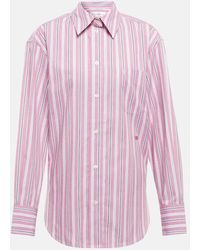 Victoria Beckham - Oversized Striped Cotton Poplin Shirt - Lyst
