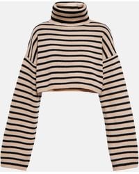 Frankie Shop - Athina Turtleneck Cropped Wool-blend Sweater - Lyst