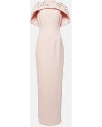 Safiyaa - Embellished Caped Crepe Gown - Lyst