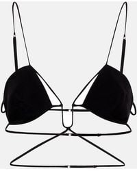 Nensi Dojaka - Tie-Trimmed Gabardine Bra - Lyst