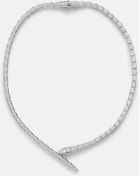 BVLGARI - Halskette Serpenti Viper Aus 18Kt Weissgold Mit Diamanten - Lyst