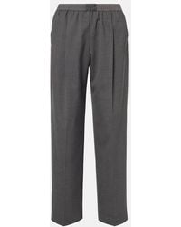 Miu Miu - Pantalones Rectos De Lana Virgen - Lyst