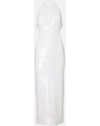 The New Arrivals Ilkyaz Ozel - Cindy Sequined Halterneck Midi Dress - Lyst