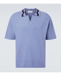Commas - Embroidered Cotton-Blend Polo Shirt - Lyst