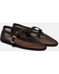 Alaïa - Ballerinas Aus Mesh Mit Veloursleder - Lyst