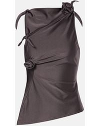 Coperni - Floral-Applique Satin Top - Lyst