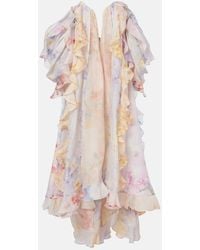 Zimmermann - Crush Linen And Silk Organza Maxi Dress - Lyst