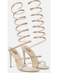 Rene Caovilla - Cleo Embellished Satin Sandals - Lyst
