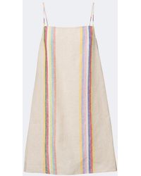 STAUD - Robe Laura En Lin A Rayures - Lyst