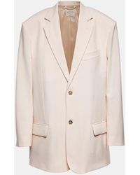 Tod's - Leather-trimmed Wool Blazer - Lyst