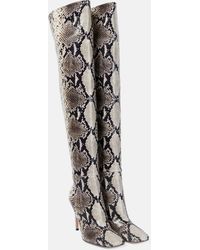 Gianvito Rossi - Snake-effect Leather Over-the-knee Boots - Lyst