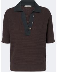 JW Anderson - Waffle-Knit Cotton And Cashmere-Blend Polo Shirt - Lyst