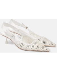 Jimmy Choo - Slingback-Pumps Amel 50 Aus Mesh Mit Kristallen - Lyst