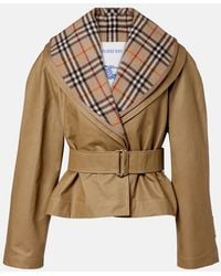 Burberry - Check Cotton Jacket - Lyst