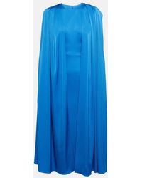 Alex Perry - Beckett Satin Crepe Midi Dress - Lyst