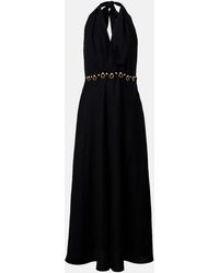 ViX - Hailey Halterneck Linen-Blend Midi Dress - Lyst