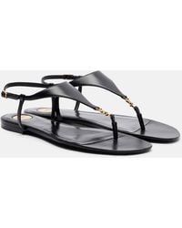 Saint Laurent - Cassandre Leather Thong Sandals - Lyst