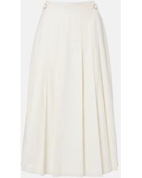 Gabriela Hearst - Wesley Pleated Cotton Corduroy Midi Skirt - Lyst