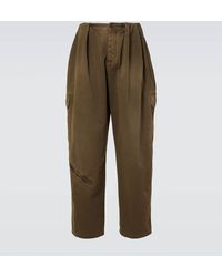 Loewe - Balloon Leather-Trimmed Cargo Pants - Lyst