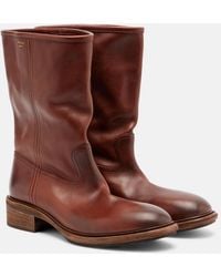 Prada - Leather Mid-Calf Boots - Lyst