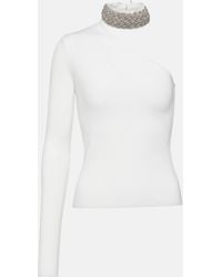 GIUSEPPE DI MORABITO - Crystal-embellished Wool-blend Top - Lyst