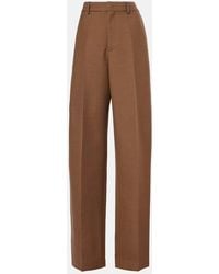 Tod's - High-Rise Wool Twill Wide-Leg Pants - Lyst